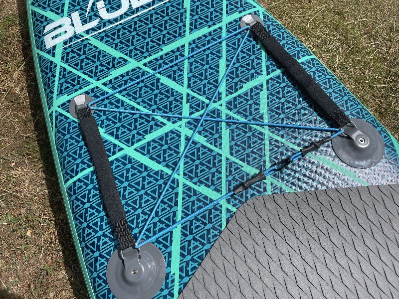 Front bungee storage and D-rings on the nose of a Bluefin Cruise